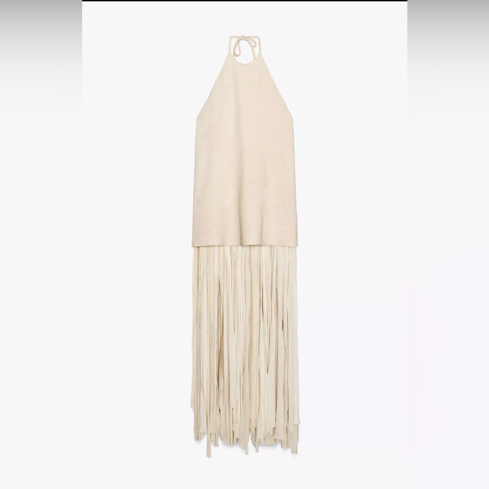 Zara Cream Halter Maxi Dress